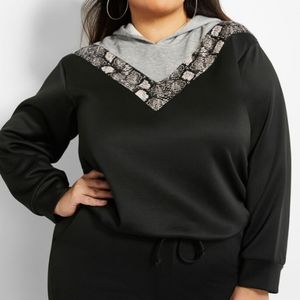 Snakeskin Colorblock Scuba Hoodie